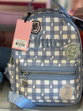 Juicy Couture Blue Check Mini Backpack